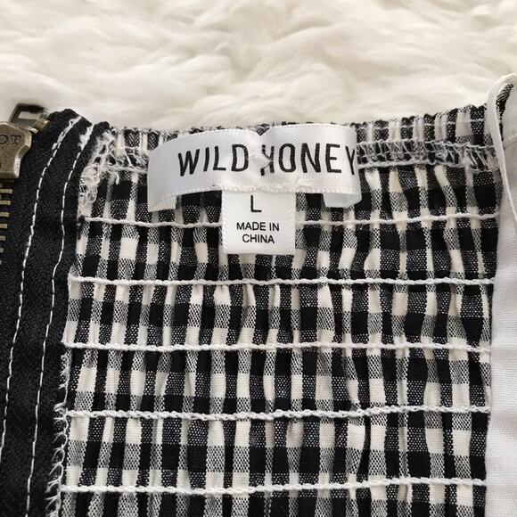 Wild honey smocked tube top Buffalo plaid size large - Picture 5 of 5